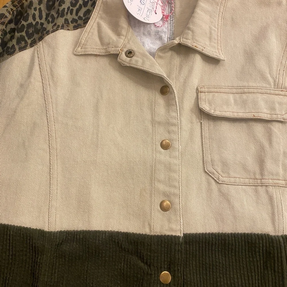 Umgee Women’s Oversized Shacket Denim Corduroy Cotton Top New Size S-M